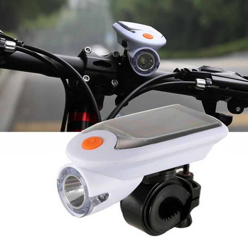 USB 충전식 LED 자전거 라이트 헤드 라이트 태양 에너지 자전거 전면 라이트 방수 360 회전 마운트